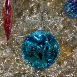 Ball Ornaments^Farrisilk Turquoise Shiny Ball Ornament, 4