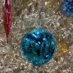 Ball Ornaments^Farrisilk Turquoise Shiny Ball Ornament, 6"