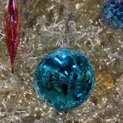 Ball Ornaments^Farrisilk Turquoise Shiny Ball Ornament, 8"