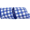 Ribbon^Reliant Ribbon Twill Check Royal Linen Ribbon, 4" X 10Yd