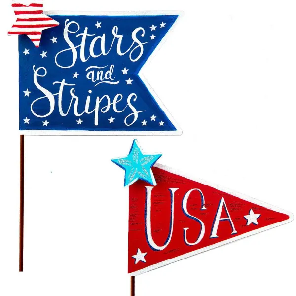 Wall Decor^The Round Top Collection Usa & Stars Stripes Pennants