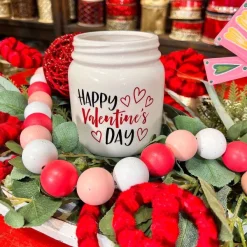 Table Decor^Burton & Burton Valentine's Day Mason Jar