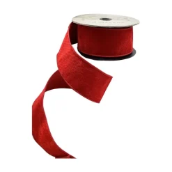Ribbon^D. Stevens Velvet Dots Red Ribbon, 2.5" X 10Yd