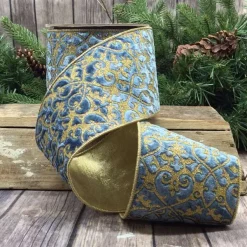 Ribbon^D. Stevens Velvet Glitter Treillage Ribbon, 4" X 10Yd