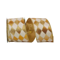 Ribbon^Reliant Ribbon Velvet Gold Diamond Glitz Ribbon, 2.5"X10Yd