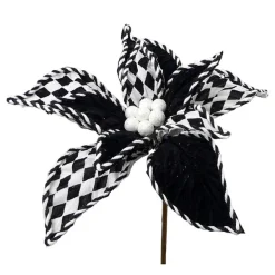 Floral^LIBERTY FLORAL Velvet Harlequin Poinsettia Stem