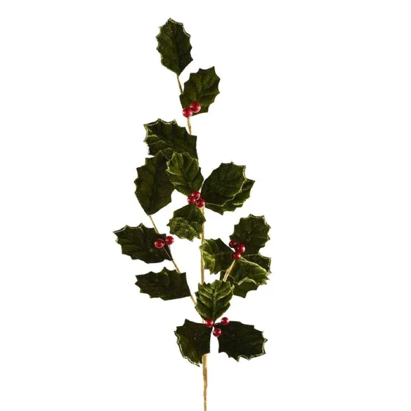 Floral^Direct Export Co. Velvet Holly Berry Spray