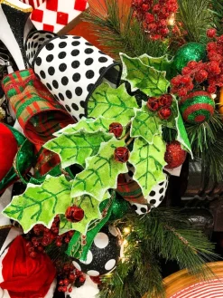 Floral^Liberty Floral Velvet Holly Leaf Bell Pick