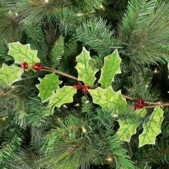 Floral^LIBERTY FLORAL Velvet Holly Leaf Garland