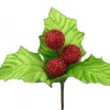 Floral Decor^Liberty Floral Velvet Holly Leaf Pick
