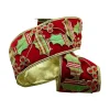 Ribbon^D. Stevens Velvet Jewel North Pole Plaid Holly Ribbon, 4" X 5Yd