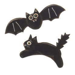 Wall Decor^The Round Top Collection Vintage Bat And Cat Magnet