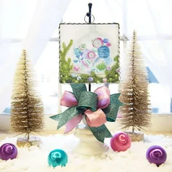 Wall Decor^The Round Top Collection Vintage Ornament In Glass Dome Print Mini Gallery Art