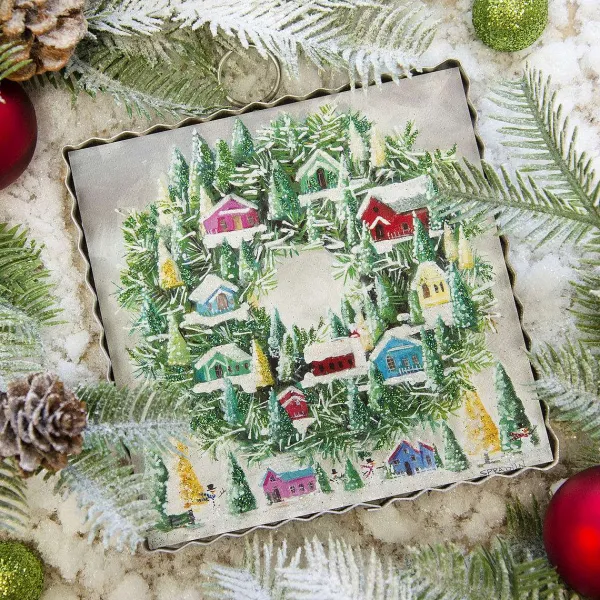 Table Decor^The Round Top Collection Vintage Wreath Of Houses Mini Gallery Art
