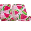 Ribbon^Reliant Ribbon Watermelon Slices Linen Ribbon, 2.5" X 10Yd