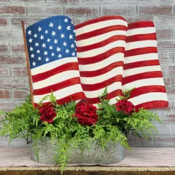 Pot Stakes^The Round Top Collection Waving American Flag