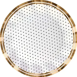 Party Diy^Sophistiplate Wavy Dinner Plate, Blanc & Noir