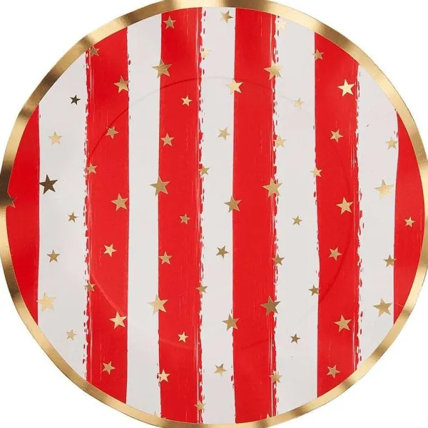 Party Diy^Sophistiplate Wavy Dinner Plate, Patriotic Confetti