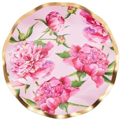Spring^Sophistiplate Wavy Dinner Plate, Pink Peonies