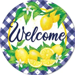 Wall Decor^Craig Bachman Welcome Lemons With Check Border Sign