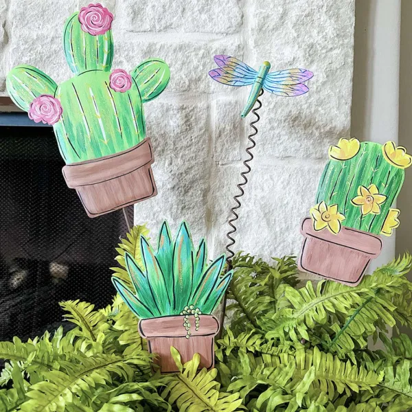 Pot Stakes^The Round Top Collection Whimsy Cactus