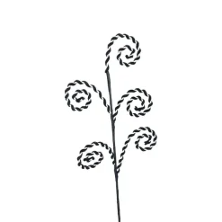 Floral^Liberty Floral White And Black Chenille Curly Spray
