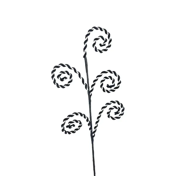 Sprays^Liberty Floral White And Black Chenille Curly Spray