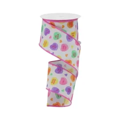 Ribbon^Craig Bachman White Conversation Hearts Ribbon