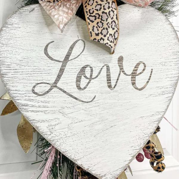 Signs^Burton & Burton White Hanging Love Heart