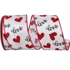 Ribbon^Reliant Ribbon White Heart Love - 2.5