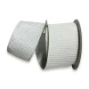 Ribbon^Farrisilk White Pleated Metallic Ribbon, 2.5" X 10Yd