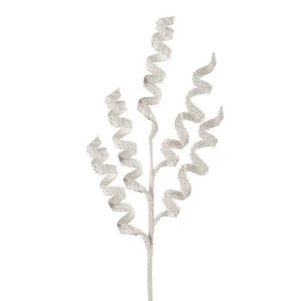 Floral^Regency White Sequin Swirl Spray