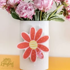 Table Decor^Happy Everything White Small Dot Big Oval Vase By !