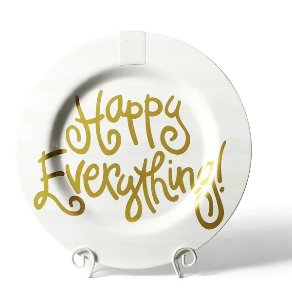 Kitchen & Dining^Happy Everything White Stripe Big Round Platter By !