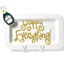 Kitchen & Dining^Happy Everything White Stripe Rectangle Entertaining Platter By !