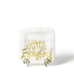 Table Decor^Happy Everything White Stripe Square Mini Entertaining Platter By !