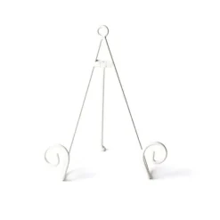 Table Decor^Happy Everything White Swirl Mini Plate Stand By !