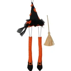 Hanging Decor^Craig Bachman Witch Hat, Legs, And Broom Decor Kit