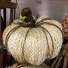 Table Decor^Liberty Floral Woven Corn Husk Pumpkin, Small
