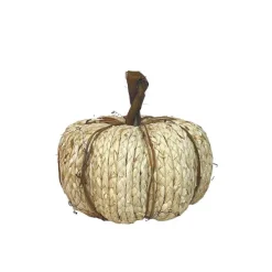 Table Decor^Liberty Floral Woven Corn Husk Pumpkin, Small