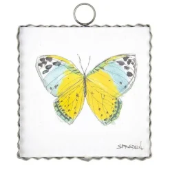 Table Decor^The Round Top Collection Yellow Butterfly Mini Gallery Art